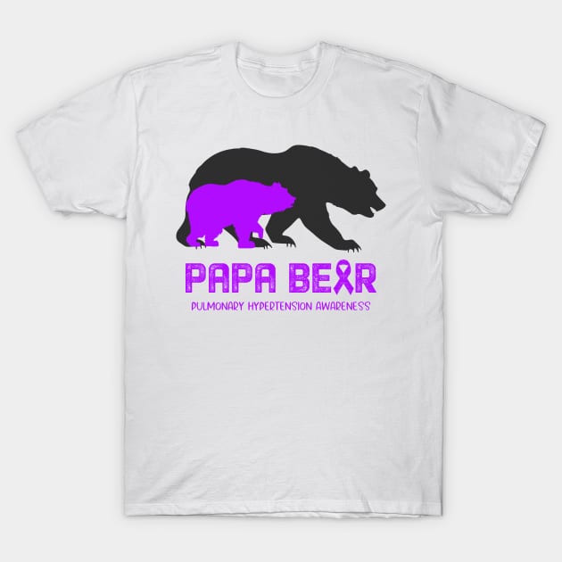 Papa Bear Pulmonary Hypertension Awareness Support Pulmonary Hypertension Warrior Gifts T-Shirt by ThePassion99